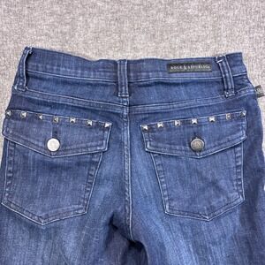 Rock & Republic Kendall Jeans Women‎ 6 Blue Studded Flap Pocket Slim Straight